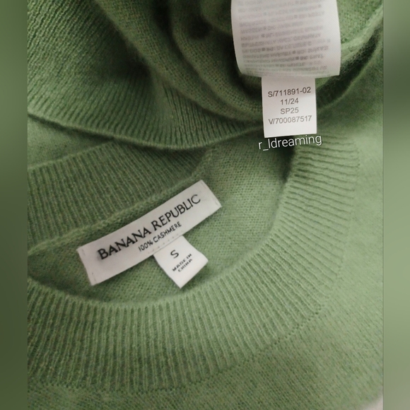 NWOT Lightweight Brushed Cashmere Crew-Neck Sweater Size Small In Jungle Fern Gr - Picture 5 of 5